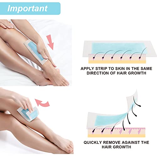 Charmonic Wax Strips For Hair Removal, 70 Counts Hair Remover Waxing Strips Body & Face, At Home Waxing Kit For Eyebrows Neck Bikini Leg Body Facial Hair Removal For Women (2 Sizes 70 Strips+ 4 Wipes) #TOP1