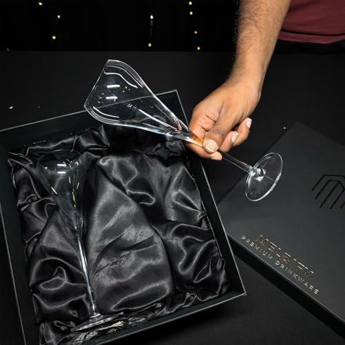 Image of Melbify Diamond Wine Glasses Gift Set | 200 ML | Set of 2 | |Elegant Gift Box|Ultra-Premium | Red & White Wine & Champagne Glass | Ideal for Wedding,Couple,Anniversary