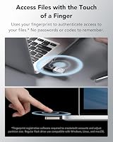 Lexar JumpDrive Fingerprint F35 PRO 64 GB USB 3.0-Flash-Laufwerk, bis zu 300 MB/s Lesen/150 MB/s Schreiben, USB-Stick, 10 Fingerabdruck-IDs zulässig, Speicherstick, PC/Laptop (LJDF35P064G-RNBNG) – Ansicht 3