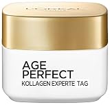 L'Oréal Paris Kollagen-Tagescreme, Anti-Aging Feuchtigkeitspflege für reife und straffere Haut, gegen Altersflecken, mit Kollagen-Peptid, Age Perfect Kollagen Experte Gesichtscreme, 50 ml
