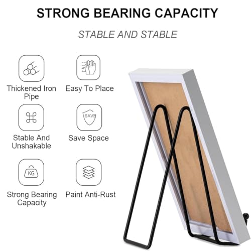 Image of Metal Photo Stand for Table - Elegant Display Stand for Decorative Plates and Pictures, Ideal Metal Tabletop Photo Frame Stand for Home and Office Decor (Pack of 2)