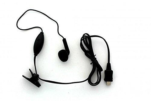 Black Mono Single Ear-Bud Handsfree Stereo Headset (microUSB Jack) for Lg Cell Phone