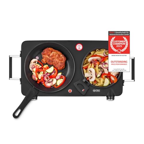 TZS First Austria placa vitrocerámica infrarrojos doble | Compatible con todo tipo de ollas |...