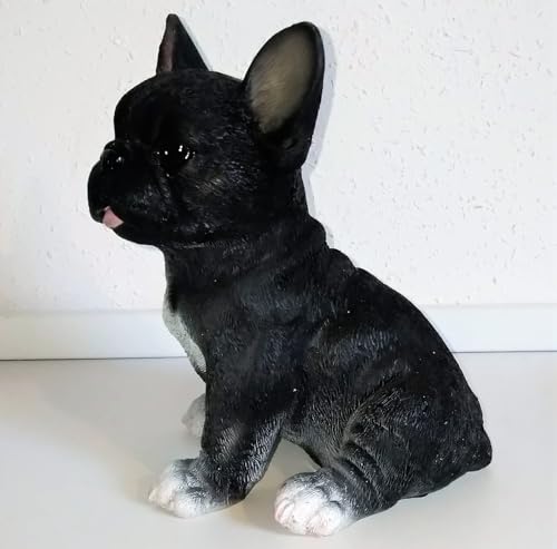 Jolie figurine de chien noire avec langue rose, cadeau idéal - 4