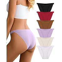 Dawnrole sous-Vêtements Femmes, Knickers sans Couture pour Les Femmes, Culottes Douces Et Confortables Ceinturées Bikini Dames pour Un Usage Quotidien Pack 6