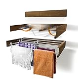 AMPLIO ESPACIO PARA SECAR LA ROPA Y GRAN AGUANTE DE PESO: El tendedero plegable para montar en paredes de STEP UP cuenta con 6 barras de aluminio de alta resistencia, el equivalente a tener un tendedero con una cuerda de 6 metros, y puede aguantar hasta 27 kilos de peso.
