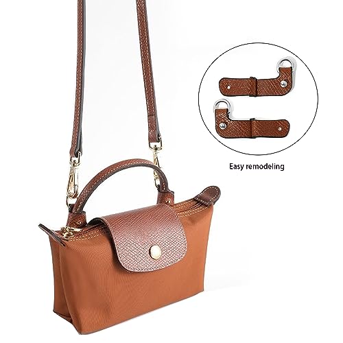 Image of Leather Purse Straps Replacement Shoulder Strap Leather Adjustable Crossbody Strap Suitable for Long champ Handbags