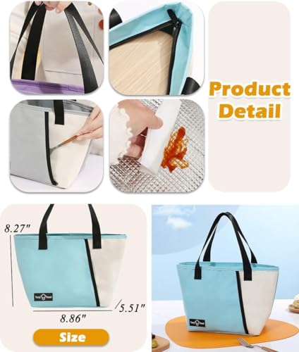 Image of Insulated Lunch Bag Leakproof Tote for Work, School, Travel, and Picnics Perfect for Women and Men(Black) Nylon, 16.2 Liters (SEA Blue)