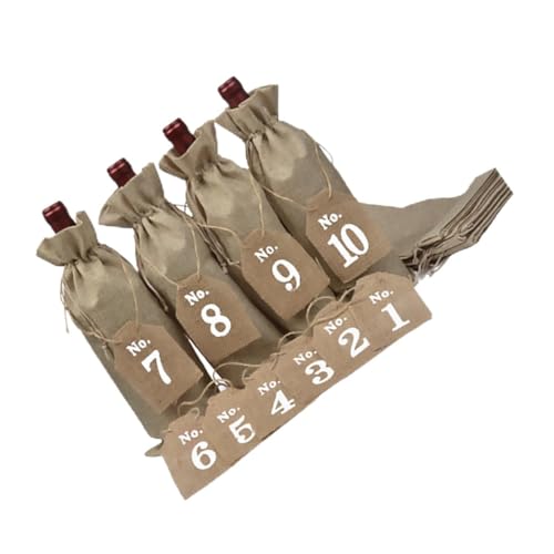 Pochette pour bouteille de vin lot de 20 sacs avec cordon et etiquette decorative