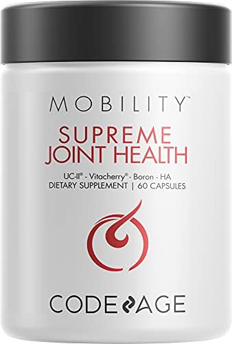 Codeage Supreme Joint Health, UC-II Collagen Capsules Type II, VitaCherry Sport Cherries, Boron, Calcium Fructoborate, Hyaluronic Acid, Turmeric, Bromelain & Boswellia Supplement, Non-GMO, 60 Count