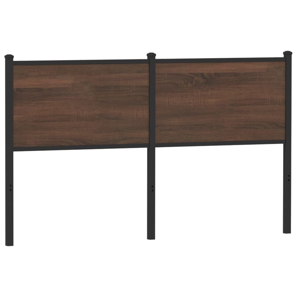 vidaXL Testiera di Ricambio Rovere Marrone 135 cm in Legno Multistrato e Acciaio, Testata, Testata Letto, Testata Doppio, testiera Letto