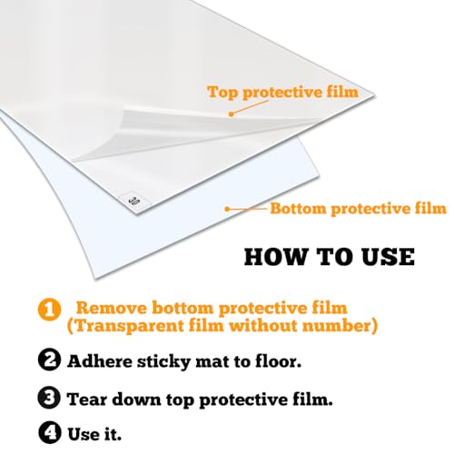 Image of SATECH Sticky /Tacky /Adhesive Mat 13 inch x 17 inch for Basketball Shoes Cleanroom Pets Garage White (Case of 4 Mats,30 Sheets Each)