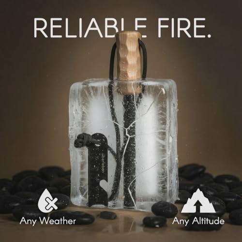 Überleben Kräftig Grip Ferro Rod Fire Starter for Survival w/Multi-Tool Fire Striker - 1/2" Thick Fire Steel, 20,000 Strikes - Waterproof Flint and Steel Camping Fire Starter w/Wood Handle, Lanyard - Image 2