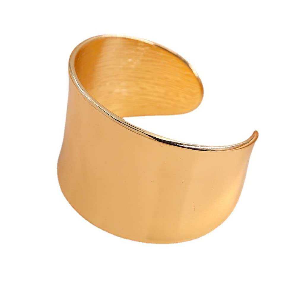 COLORFUL BLING Punk Twisted Gold Silver Open Wide Cuff Bracelet for Women Irregular Wave Chunky Cuff Bangle Armband Statement Party Jewelry