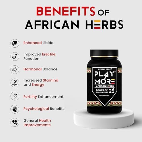 Image of Herbal Deck Play More Powder for Men | Pack Of 2 | African Herbal Formula | Stamina, Vitality & Immunity | Supports Reproductive Health Naturally
