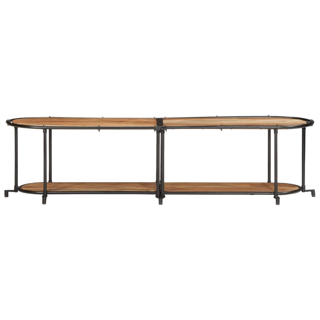 Mobile TV in legno massiccio di acacia, 160 x 42 x 40 cm | Scaffale in ferro industriale, resistente, ampio stoccaggio, soggiorno o camera da letto