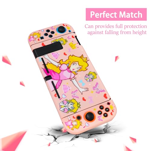 TIKOdirect Protective Case for Switch, Soft Full Skin Protective Cover with Pretty Cute Pattern, Silicone Slim Shockproof Back and Grip Case Only for Switch 2017, Princess by TIKOdirect - Image 2