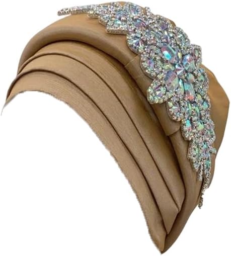 Women Diamonds Turban Cap Fashion Headwrap African Nigeria Wedding Party Auto Hat