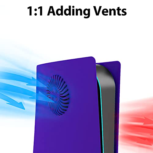 Image of Face Plate Cover Shell with Cooling Vents for PS5 Disc Edition Console FacePlate, Accessories Compatible with PlayStation 5 Protective Replacement Panels (Galactic Purple)
