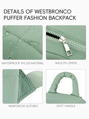 Image of WESTBRONCO Mini Backpack for Women Nylon Small Fashion Backpacks Purse Puffer Lightweight Backpacks for Travel, Shopping, Daily