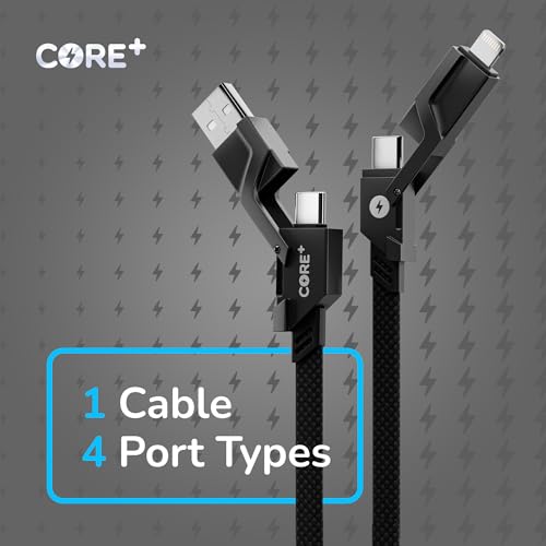 Cable universal 4 en 1 CORE+ de 60W contra el caos de cargadores 5