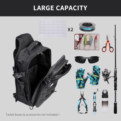 Image of Fishing Backpack with Rod Holder, Fishing Tackle Bag