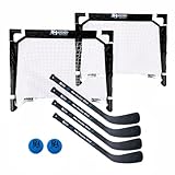 Premier Sports - Mini Hockey Set – Complete 4-Player Indoor Kit with (2) Mini Goals, (4) Mini Sticks, and (2) Mini Foam Balls