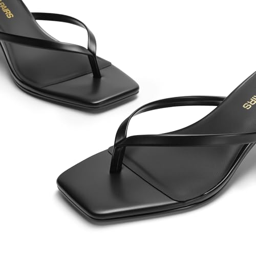 DREAM PAIRS Kitten Heels for Women Flip Flop Low Heels Square Open Toe Sandals Thong 1.96 Inch Heeled Sandals for Summer Vocation4
