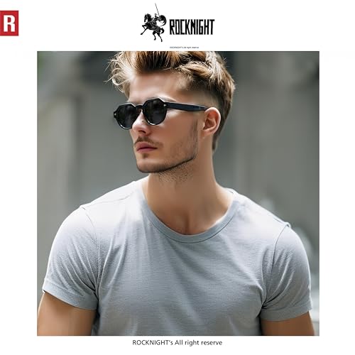 ROCKNIGHT Retro Italian Design Acetate Polarized Sunglasses Unisex UV Protection Durable Frame for Small Medium Face2