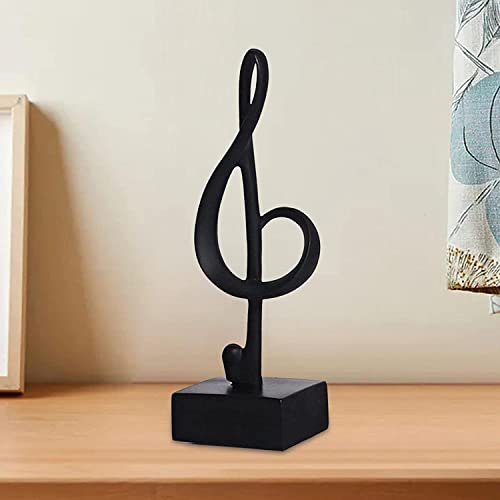 Figura Decorativa Nota Musical Resina Negra miniatura 5