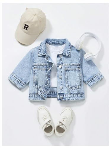 Floerns Girl's Short Sleeve Denim Jacket Button Down Collared Neck Jean Outerwear Coat3