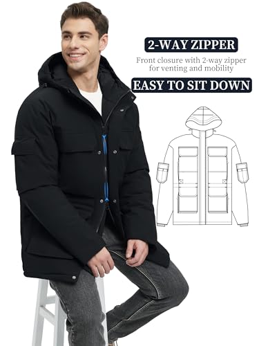 Winter Coats for Men Winter Jackets Waterproof Warm Insulated Thicken Long Down Jacket with Hood4