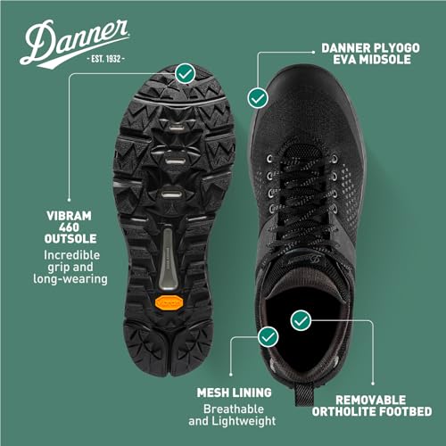 Image of Danner Trail 2650 Hiking Shoes for Men - Durable Suede, Lightweight Textile with Breathable Mesh Lining, Ortholite Footbed & Vibram Traction Outsole