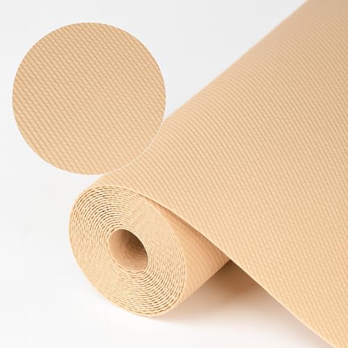 Image of Go Hooked EVA Anti Slip Fridge Mat Roll 45cm x 5m | Waterproof Shelf Liner for Kitchen Cabinet, Drawer, Refrigerator & Wardrobe | Food Grade Washable Cuttable Reusable Place Mat (Beige)