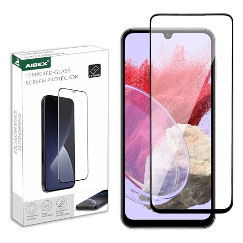 Image of AIBEX Tempered Glass for Samsung M34 5G / Samsung F34 5G| 9H Hardness | Anti-Glare & Anti-Fingerprint | Water Resistant | Edge-to-Edge Full Screen Protector | Bubble-Free Installation