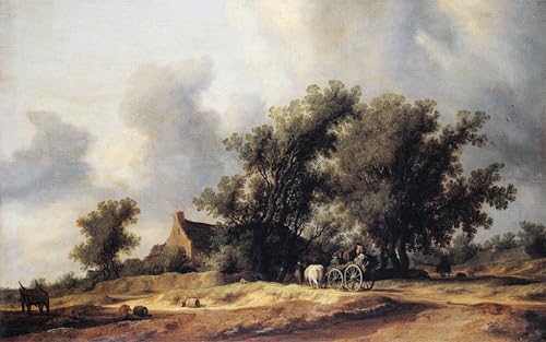 Affiche Toile Route dans les dunes Van Ruysdael décoration murale paysage 60x90cm