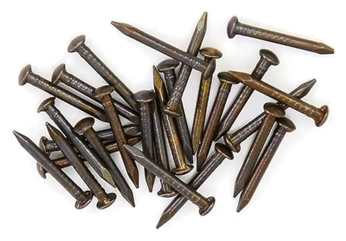 Clavos redondos pequeños de cobre puro acabado latón antiguo, diámetro 1.2-2.8 mm, longitud 8-50 mm, para bisagras de muebles y tambores (ejemplo: 20 piezas de 2.8x25mm) miniatura 4