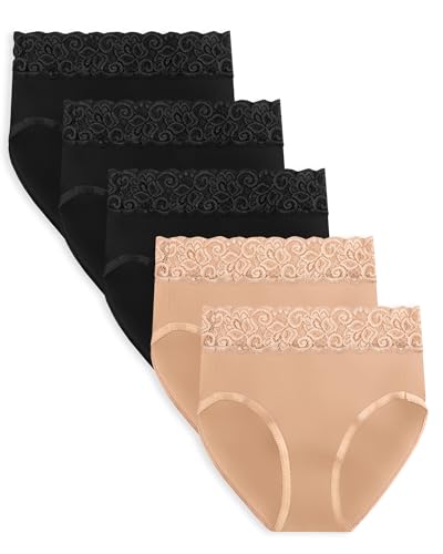 Kindred Bravely High Waist Maternity Underwear for Women and Postpartum Underwear 5 Pack (Small, Neutrals)