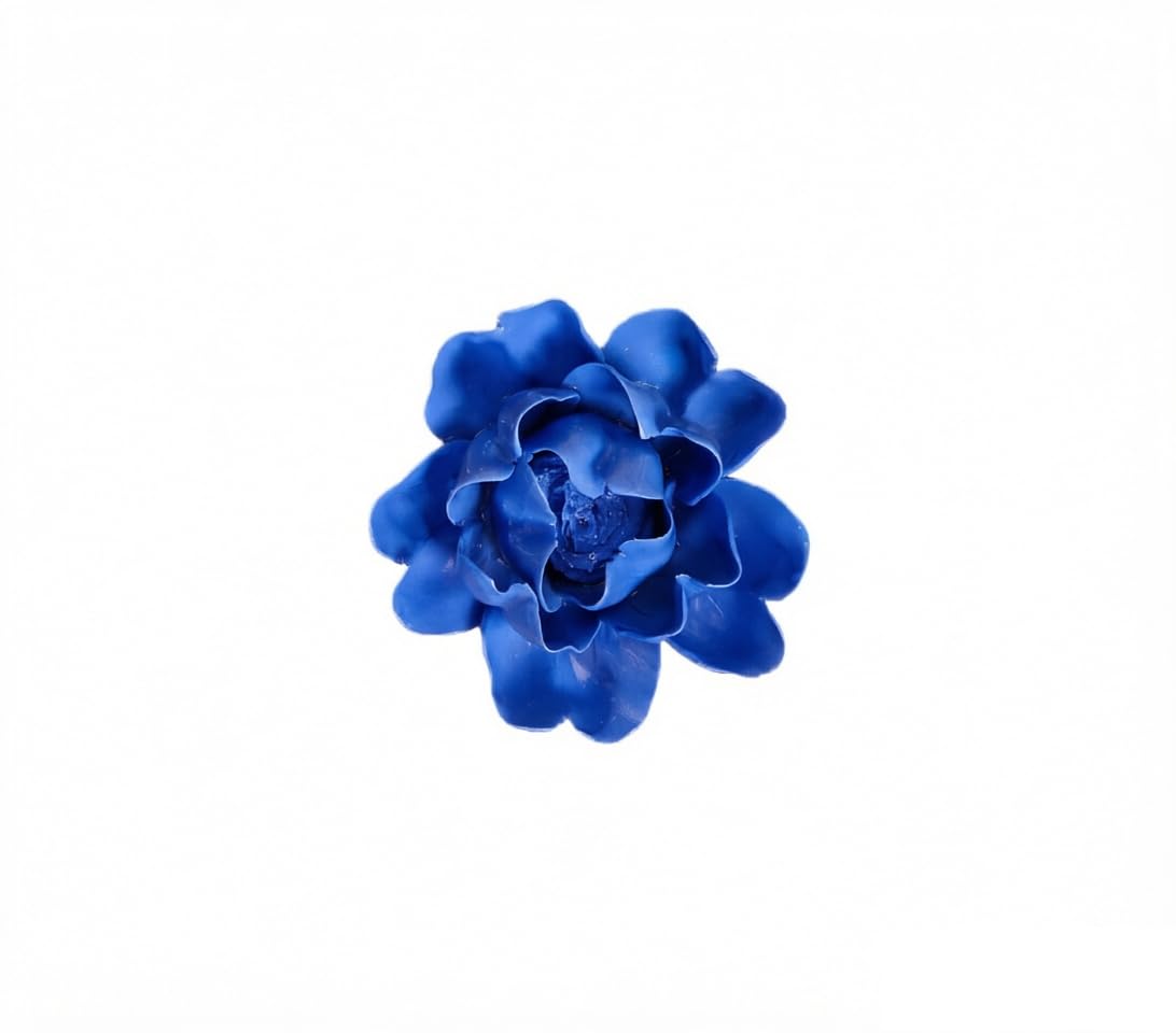 Luoyang Peony,Royal Blue,2.76",Ceramic Flower Wall Art Decor, Artificial Flower Wall Sculpture,Handmade Ceramic Flowers for Home,Hallway,Living Room, Kitchen,Bathroom