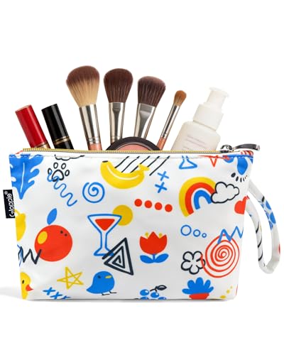 Image of Gloppie Small Makeup Bag Cosmetic Bag for Purse Cute Makeup Pouch White
