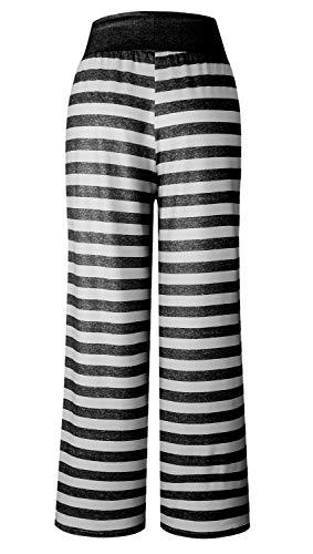 Image of AMiERY Women's Comfy Casual Pajamas Pant Floral Printed High Waist Wide Legs Lounge Pants Trousers