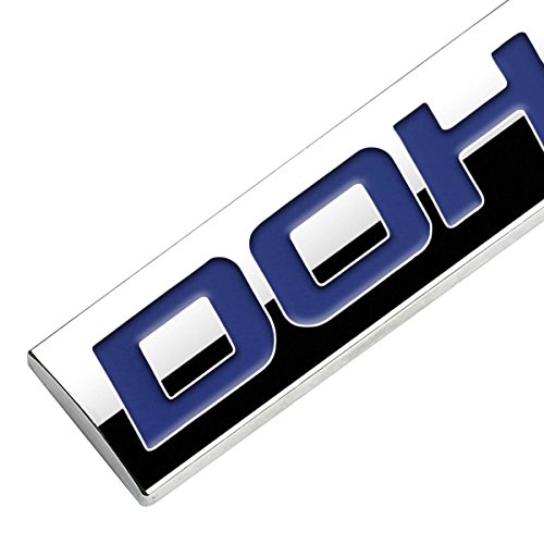 Image of Auto Dynasty Chrome Finish Metal Emblem DOHC Badge (Blue Letter)