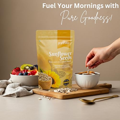 Image of Purevitr Sunflower Seeds & Chia Seeds Combo | 400g (200g Each) | Nutrient-Rich Superfood | High in Protein, Fiber & Omega-3 | Raw & Natural