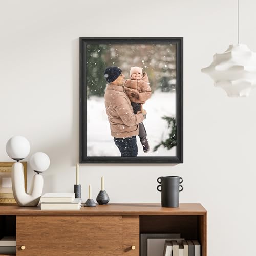 Image of 16x20 Frames Black Set of 3, Rustic 16 x 20 Poster Frame for Home Decor, gallery, Artwork, Horizontal or Vertical Wall Mount