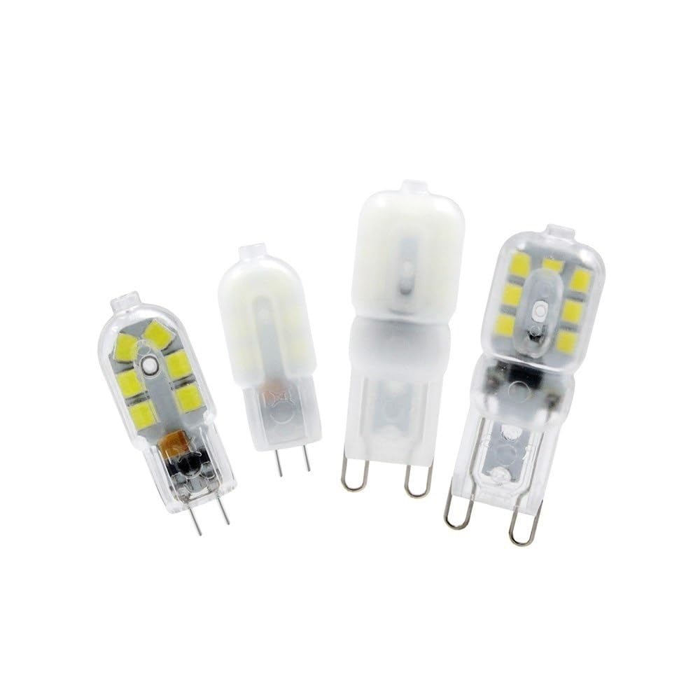 YSJX Lighting, Confezione da 20, Lampadina a LED Faretto G4/G9 AC220V 2W SMD2835 Lampadario a LED con copertura trasparente/lattiginosa(Cold White,G9 220V Milky)