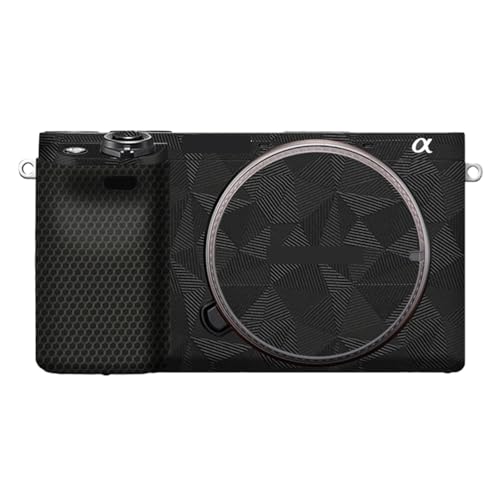 JERXTTON カメラカバー スキンステッカー に適合する Sony A6400 A6300用 カメラプロテクター フィルム スキン 傷防止 保護 装飾 耐摩耗性 (三角形ブラック)