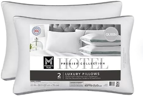 Hotel Premier Collection Bed Pillows, Assorted Sizes Set of 2 - White