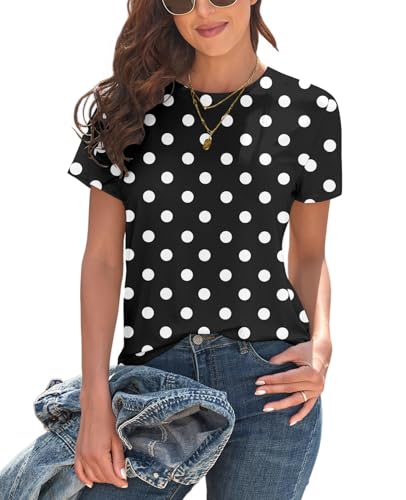 Image of KevaMolly Basic T Shirts for Women UPF 50+ Short Sleeve Casual Summer Tops Trendy Solid Loose Fit Crew Neck Tees Tshirt