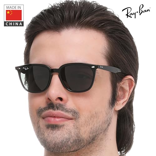 Image of Ray-Ban RB4362 Square Shaped Sunglasses for Men & Women with Official RAYBAN Eyewear Kit