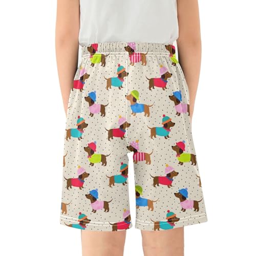 Dachshund Pajama Pants Short Sleep Pants Pajama Bottoms Elastic Waist with Pockets 6-14 Years2